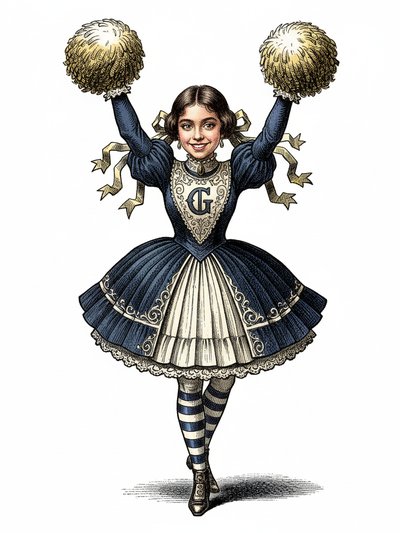 Cheerleader Vibes with Gabriela 🎉 - Victorian Illustration