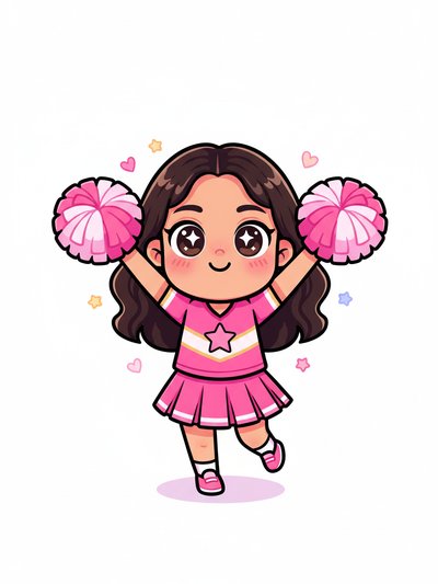 Cheerleader Vibes with Gabriela 🎉 - Kawaii Cute