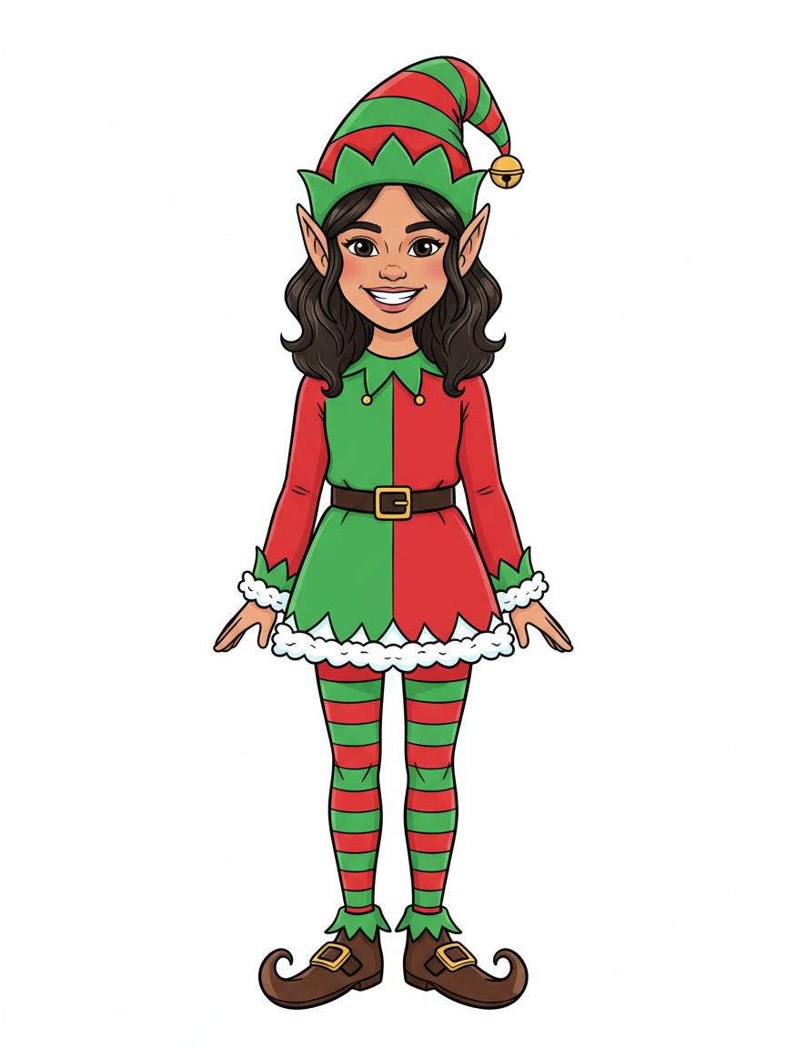 Gabriela the Festive Elf - Classic Coloring Book