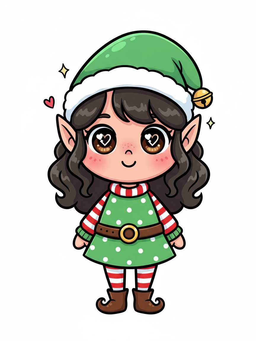 Gabriela the Festive Elf - Kawaii Cute