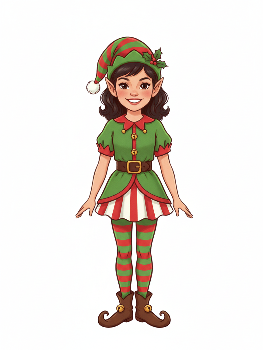 Gabriela the Festive Elf - Vintage Storybook