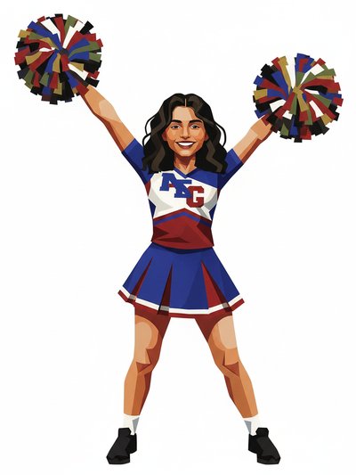Cheerleader Vibes with Gabriela 🎉 - Cubist Painting