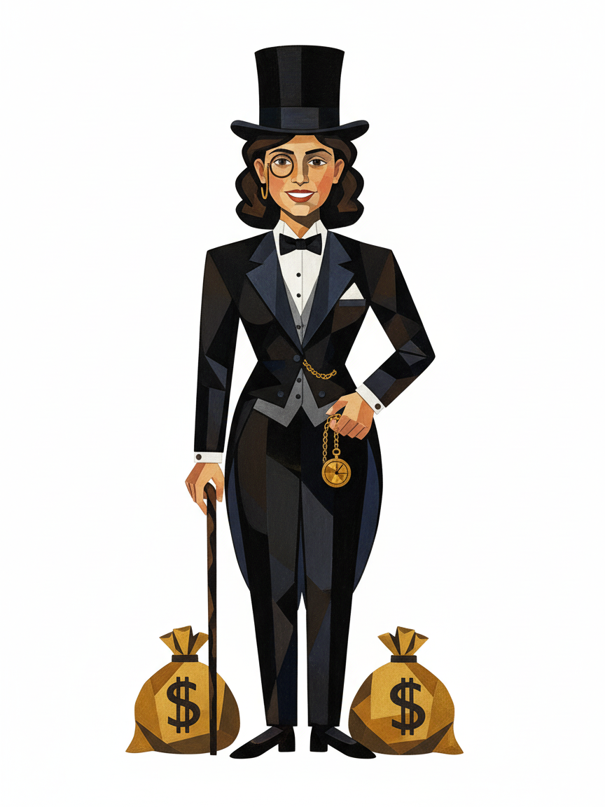 Gabriela the Glamour Millionaire - Cubist Painting