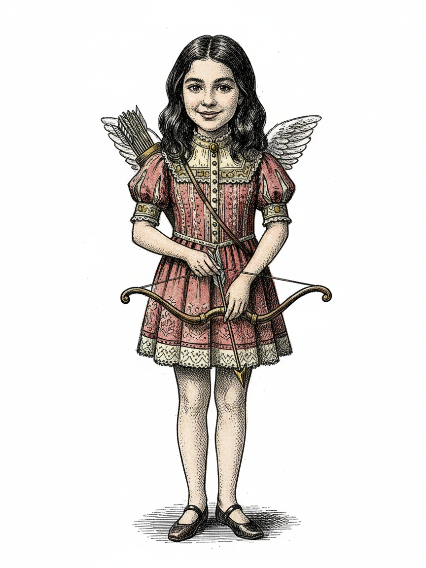 Gabriela the Cupid - Victorian Illustration