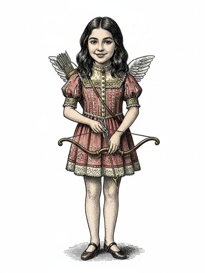 Gabriela's Cupid Adventure 💘 - Victorian Illustration