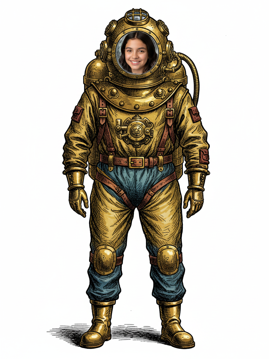 Diver Gabriela - Victorian Illustration