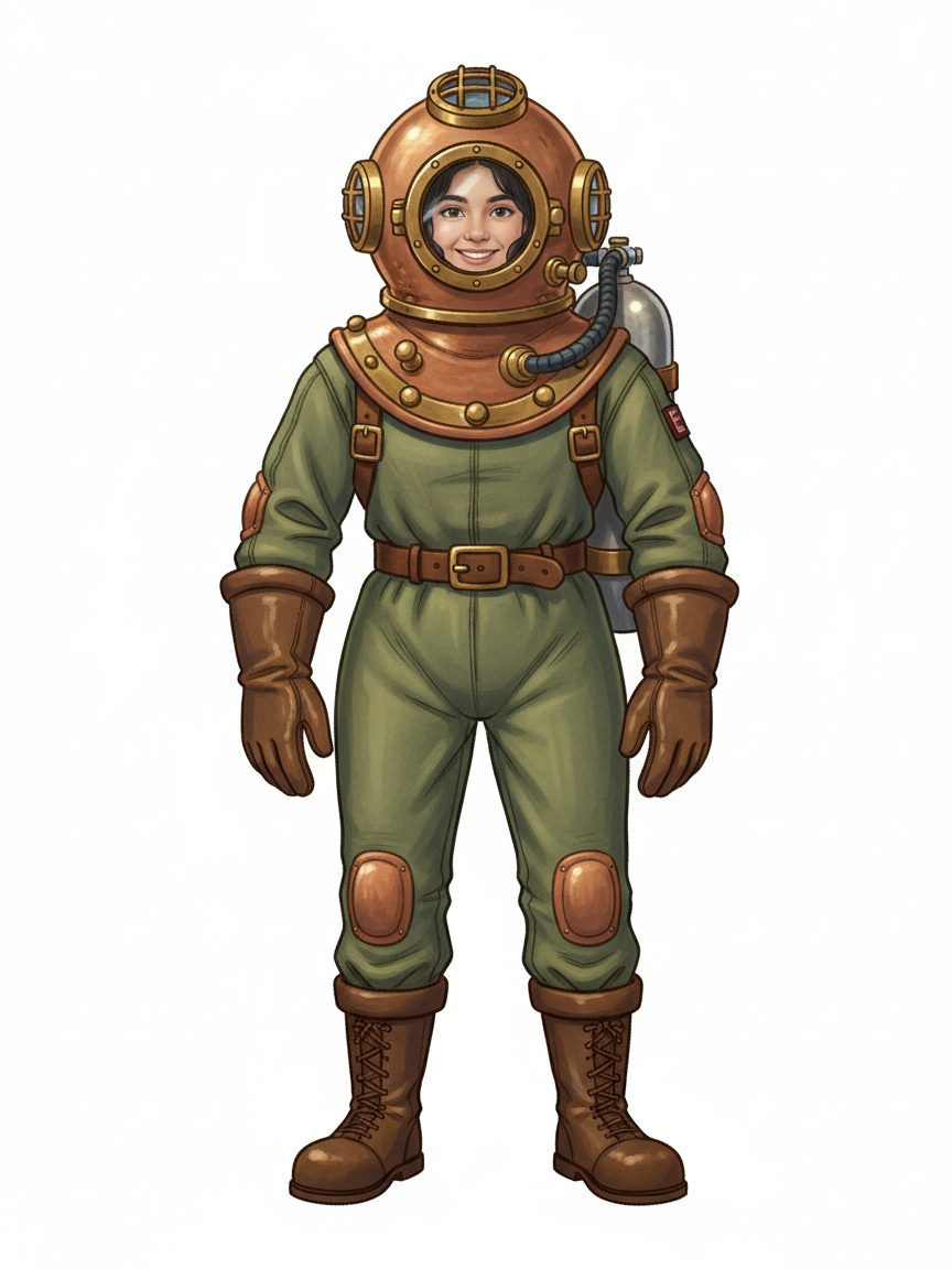 Diver Gabriela - Vintage Storybook