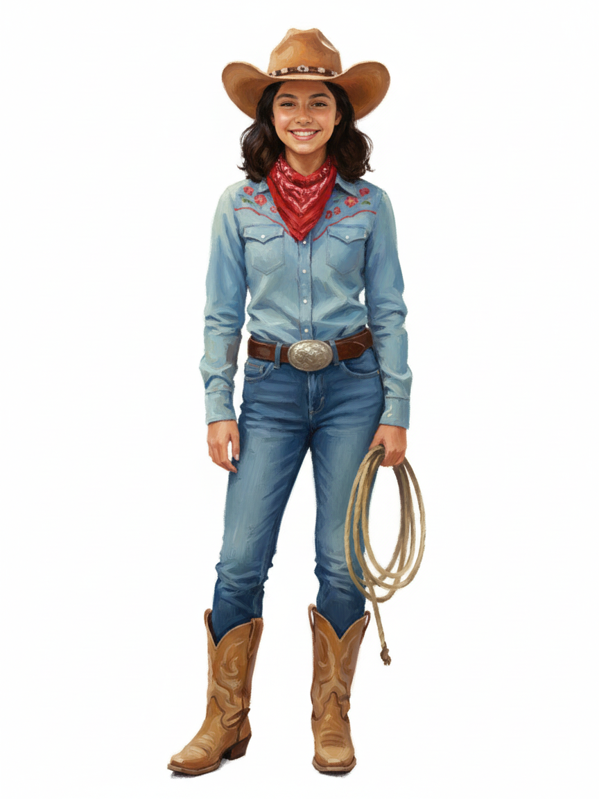 Cowgirl Gabriela - Impressionist Painting