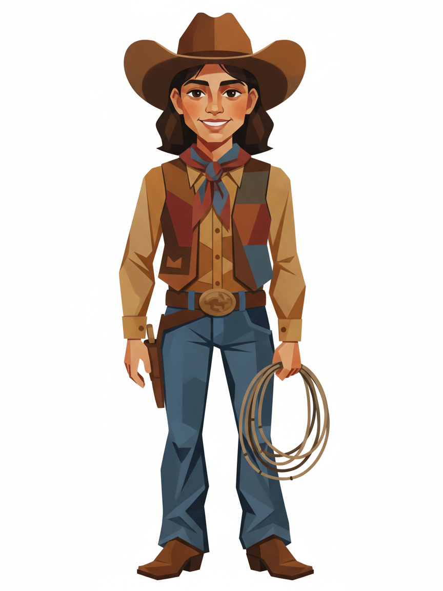 Cowgirl Gabriela - Cubist Painting