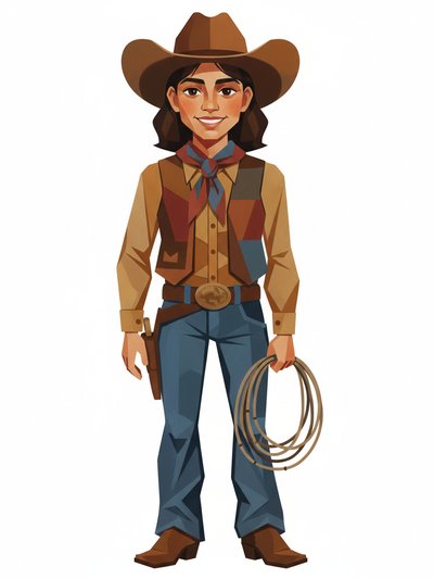 Gabriela's Cowgirl Chronicles 🤠 - Cubist Painting