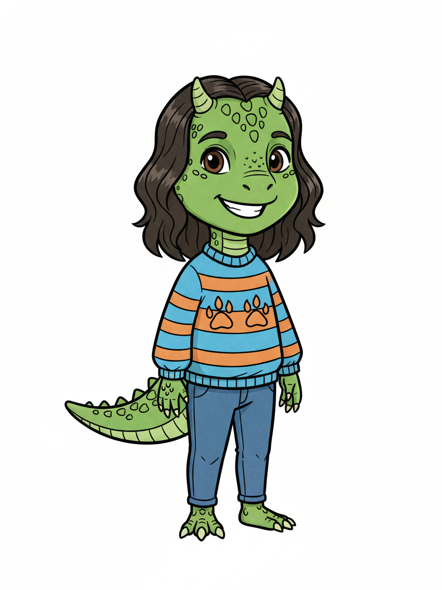 Gabriela the Dino - Classic Coloring Book