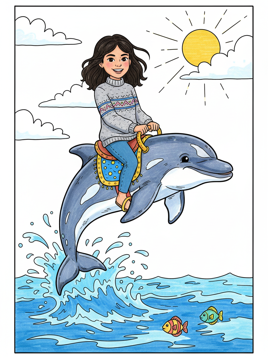 Dolphin Gabriela - Classic Coloring Book