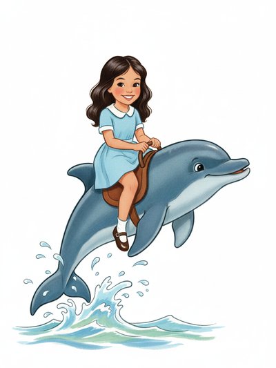Gabriela's Dolphin Dreams 🌊 - Vintage Storybook