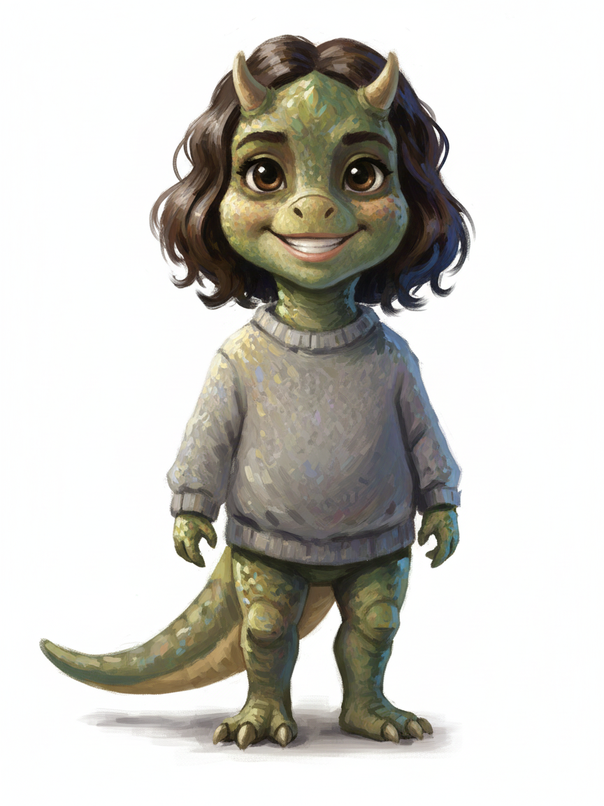 Gabriela the Dino - Impressionist Painting