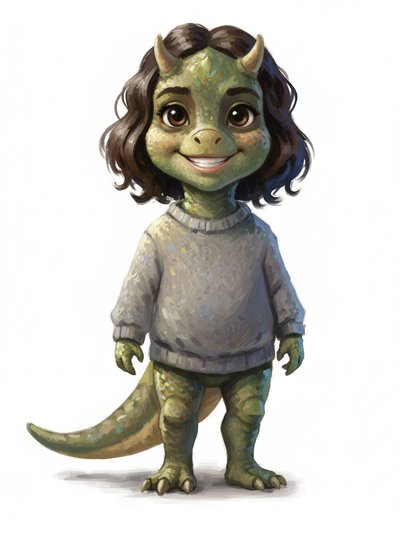 Gabriela's Dino Adventure 🦖 - Impressionist Painting