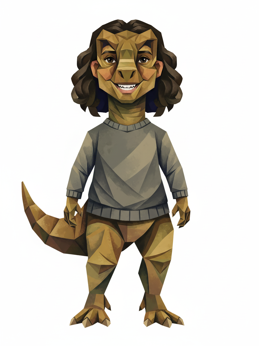 Gabriela the Dino - Cubist Painting