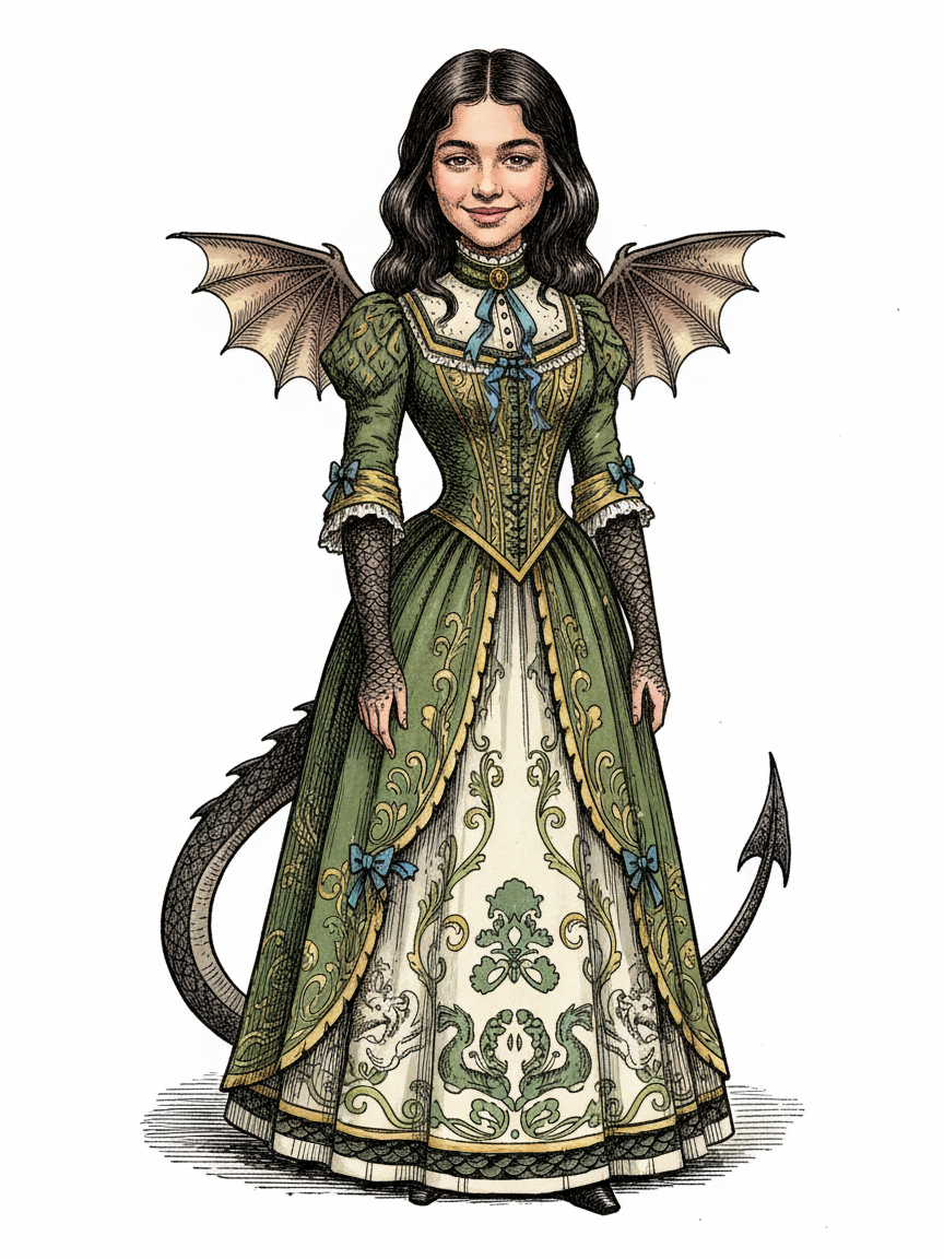 Dragón Gabriela - Victorian Illustration