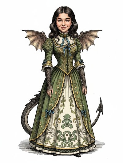 Gabriela's Dragon Dreams 🐉 - Victorian Illustration