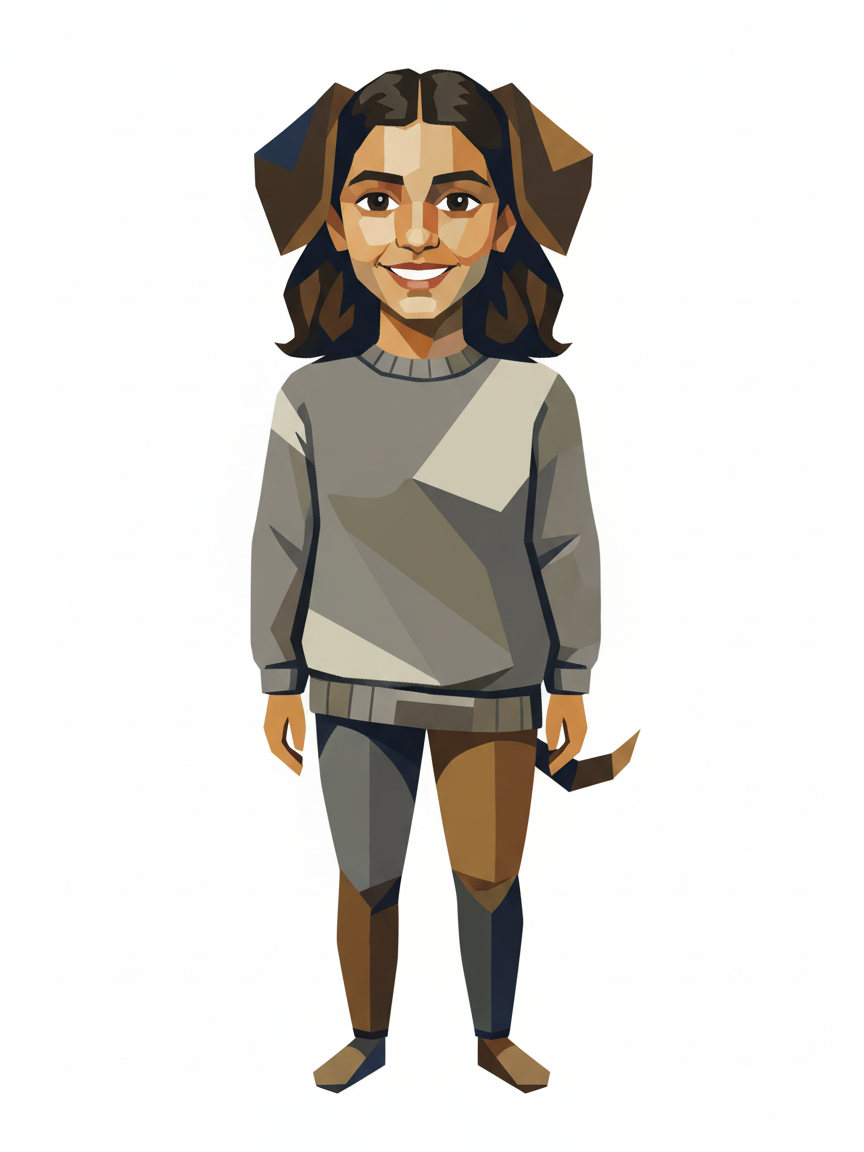 Gabi the Pup - Cubist Painting