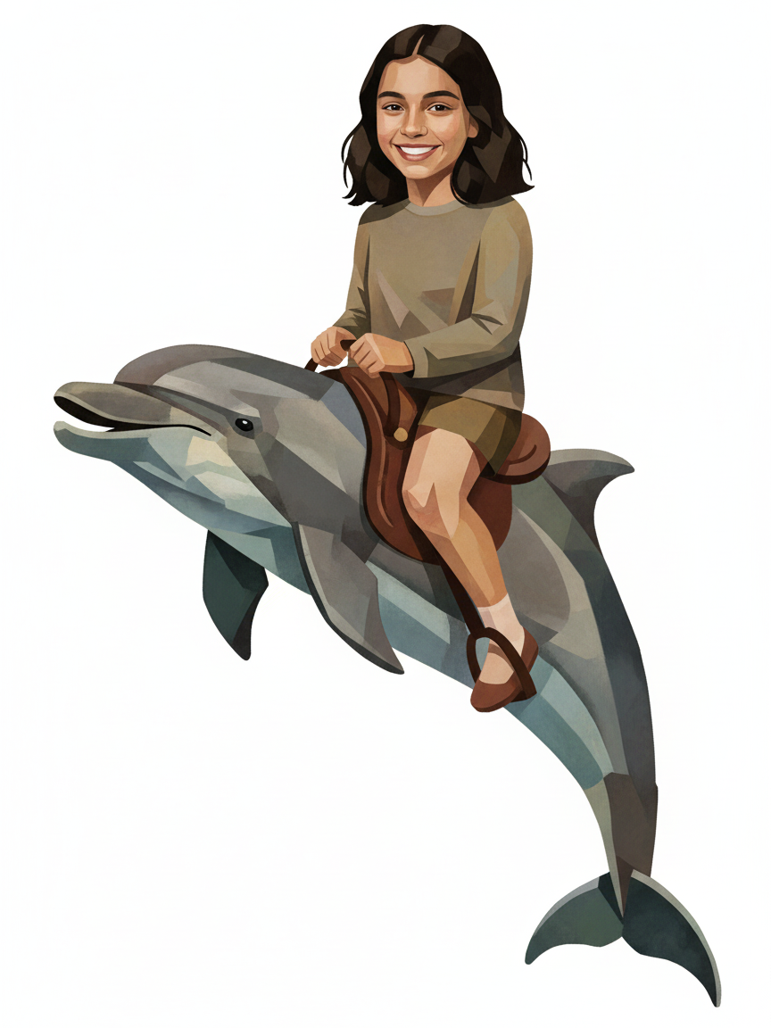 Dolphin Gabriela - Cubist Painting