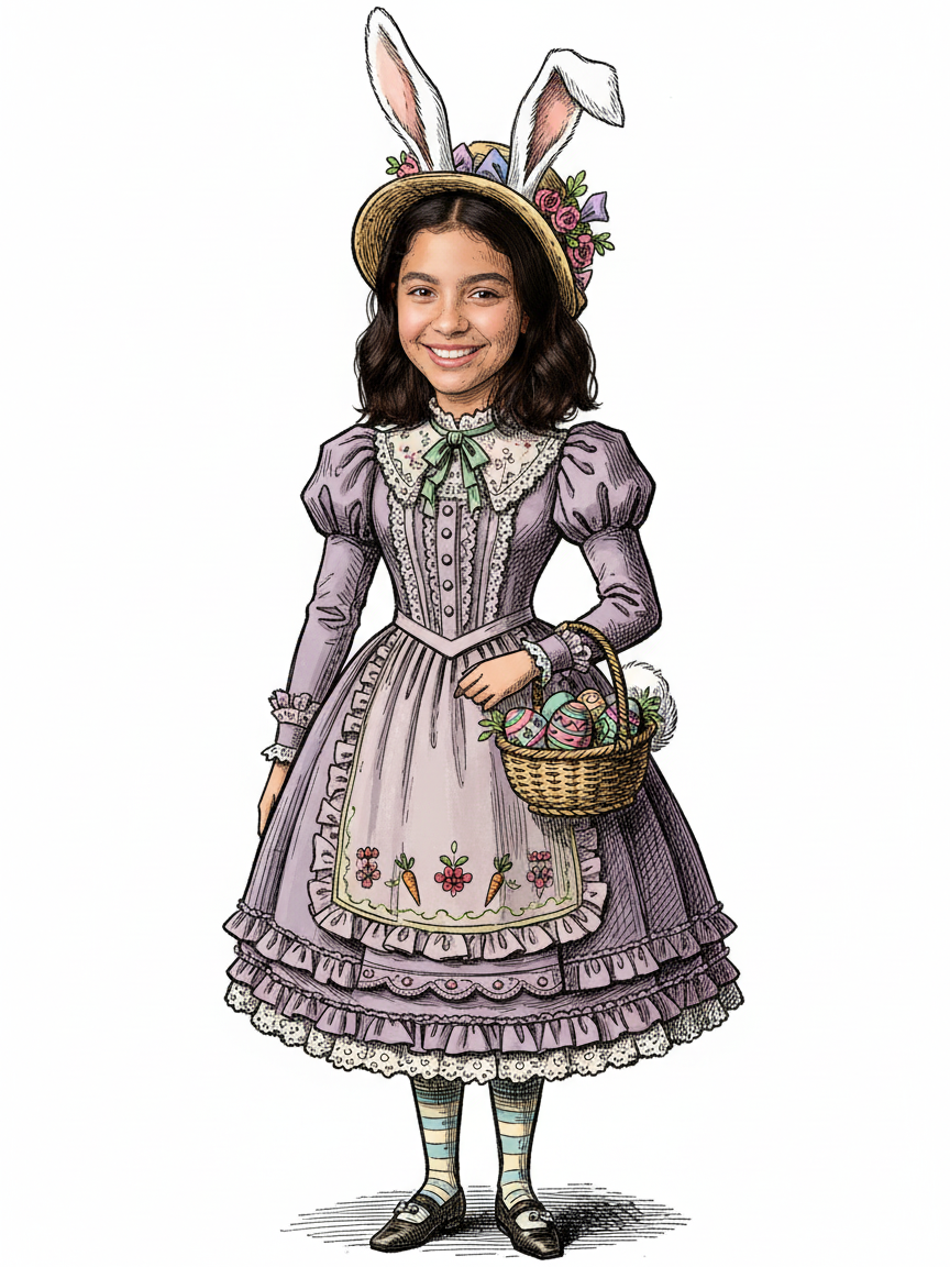 Gabbie the Bunny - Victorian Illustration