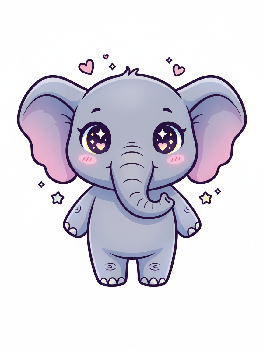Gabi the Elephant - Kawaii Cute