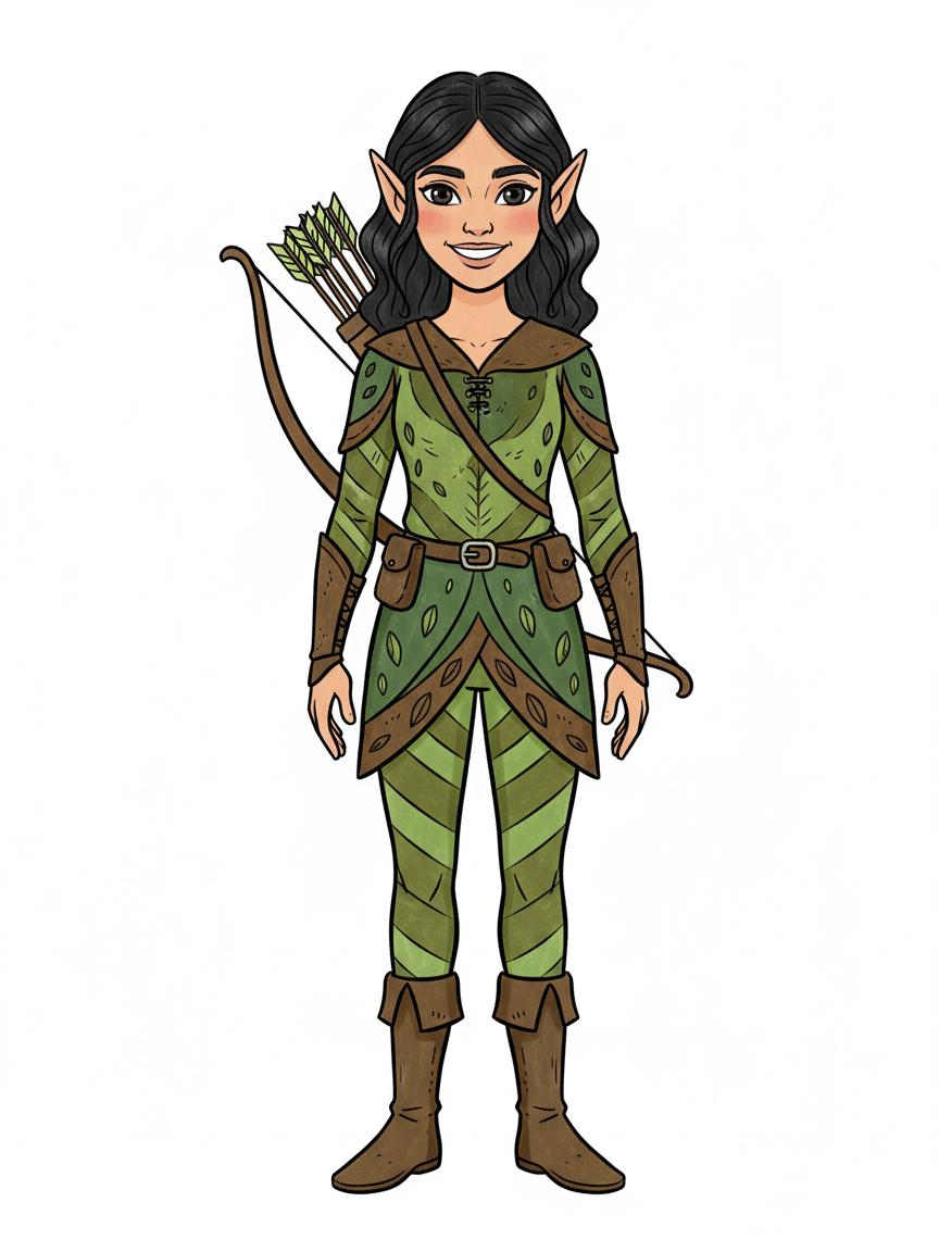 Gabriela the Forest Elf - Classic Coloring Book