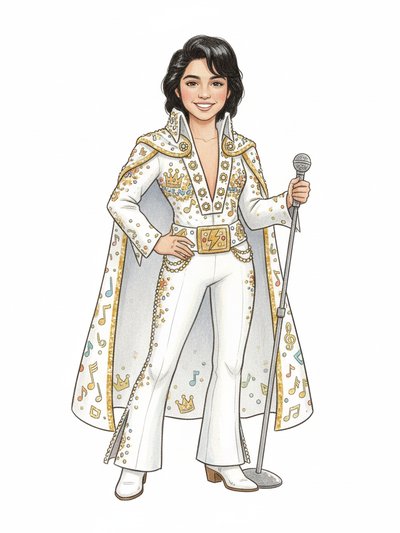 Gabriela's Rockin' Elvis Adventure 🎸 - Gentle Pencil