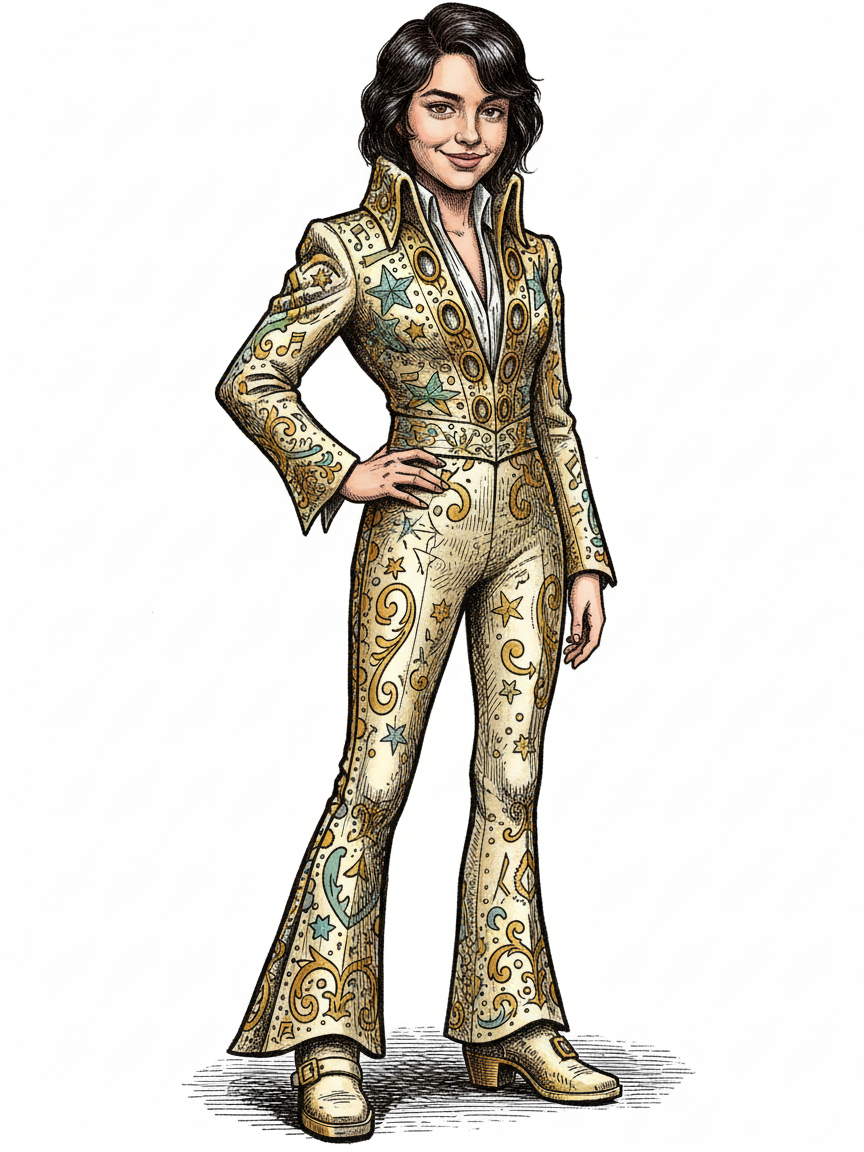 Gabriela the Rock Star King - Victorian Illustration