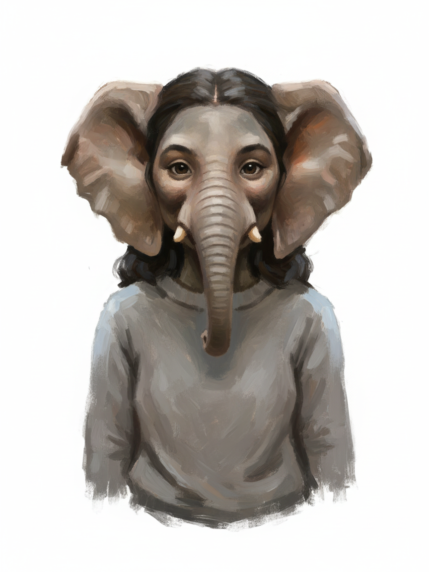 Gabi the Elephant - Impressionist Painting