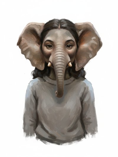 Gabriela's Elephant Adventure 🐘 - Impressionist Painting