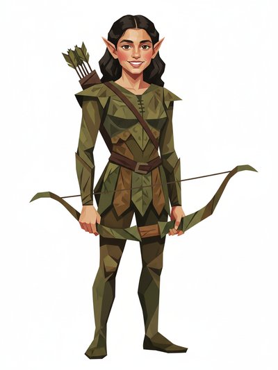 Gabriela's Elven Adventure 🌿 - Cubist Painting