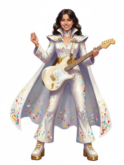 Gabriela's Rockin' Elvis Adventure 🎸 - Impressionist Painting