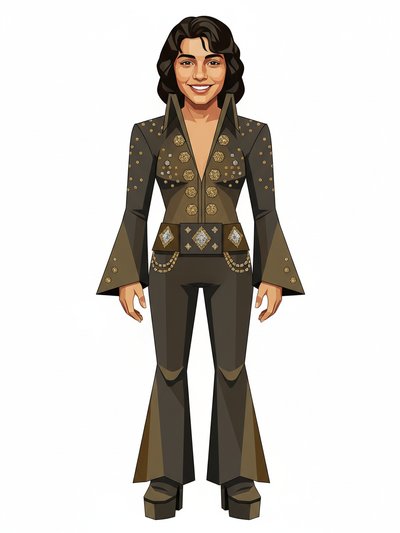 Gabriela's Rockin' Elvis Adventure 🎸 - Cubist Painting