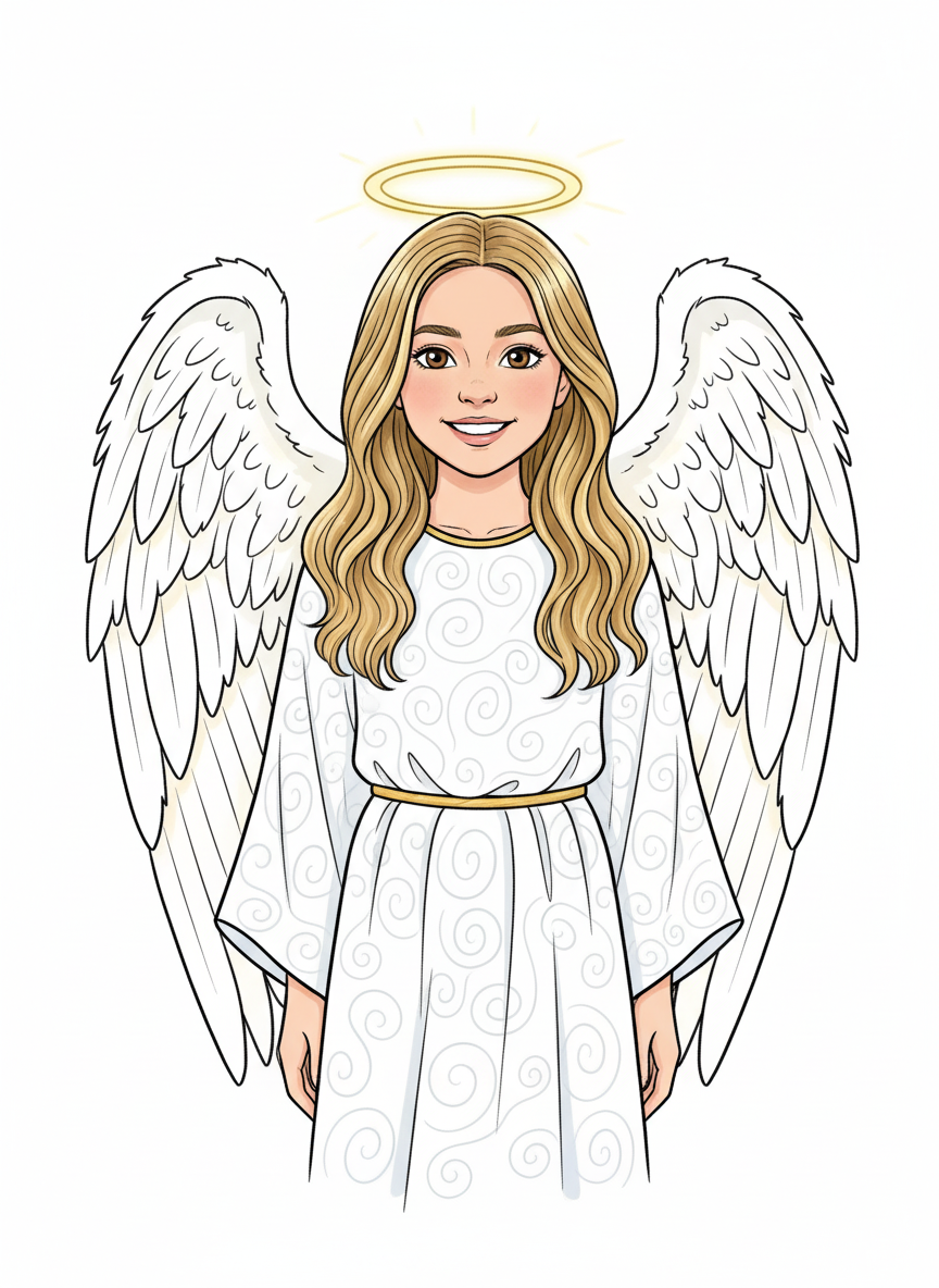 Angelic Mary - Classic Coloring Book