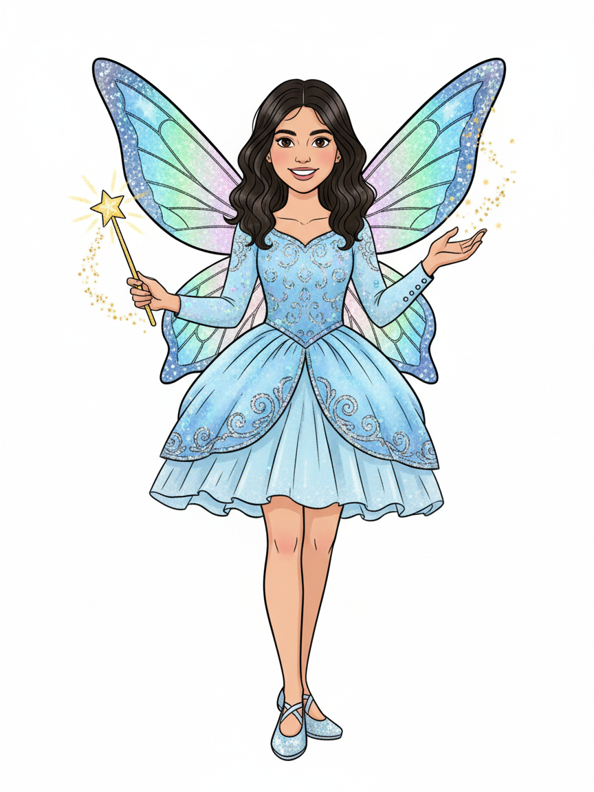 Gabriela the Glittering Fairy - Classic Coloring Book