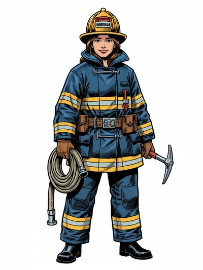 Gabriela's Firefighter Fantasy 🔥 - Comic Book