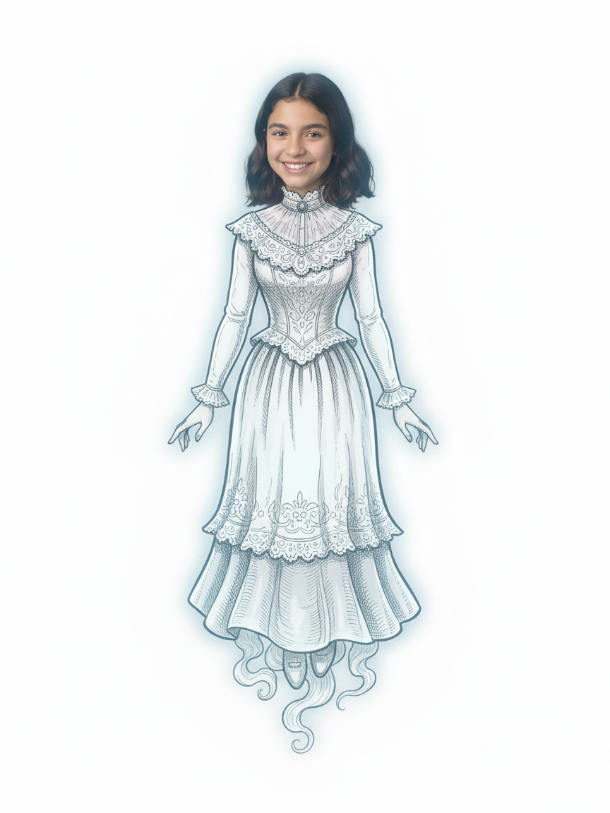 Gabby the Glowing Ghost - Victorian Illustration