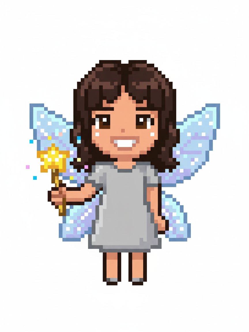 Gabriela the Glittering Fairy - Pixel Art