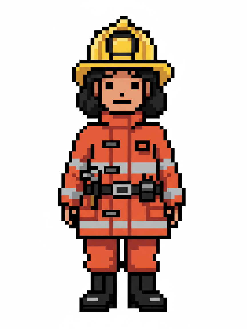 Firefighter Gabriela - Pixel Art