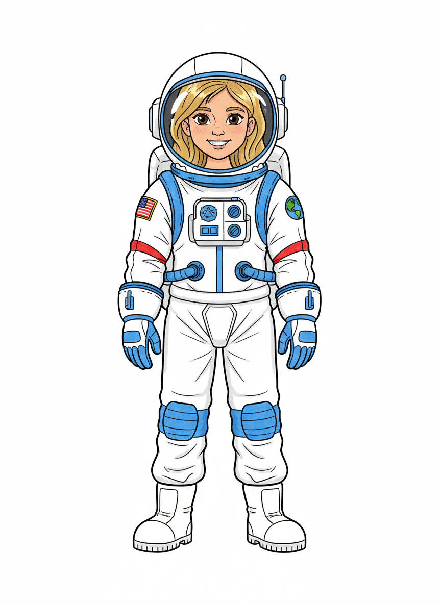 Mary the Astronaut - Classic Coloring Book