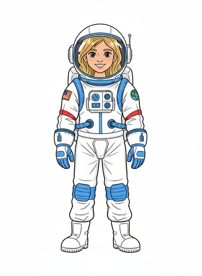 Mary's Space Adventure 🌌 - Classic Coloring Book