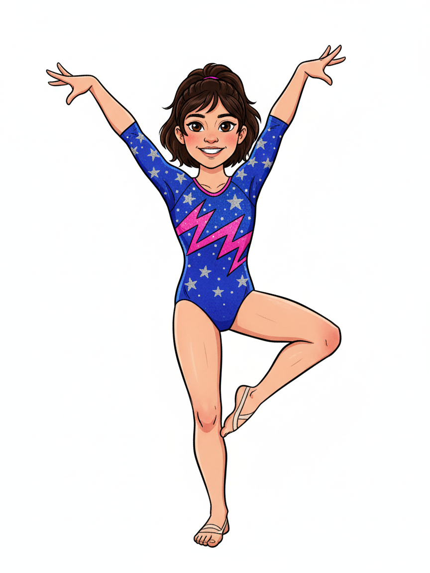 Gabriela the Graceful Gymnast - Classic Coloring Book