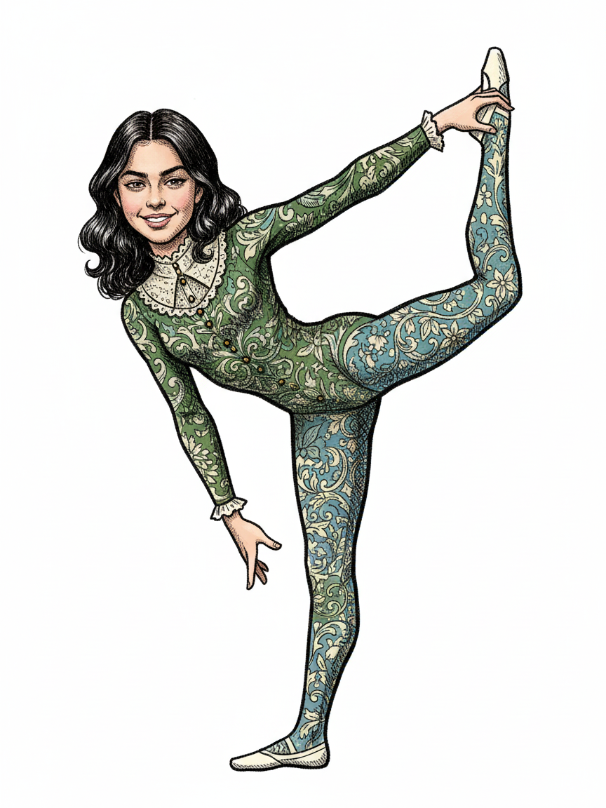 Gabriela the Graceful Gymnast - Victorian Illustration