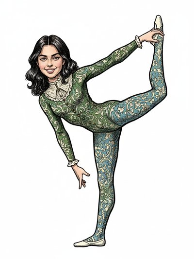 Gabriela's Gymnastics Adventure 🌟 - Victorian Illustration