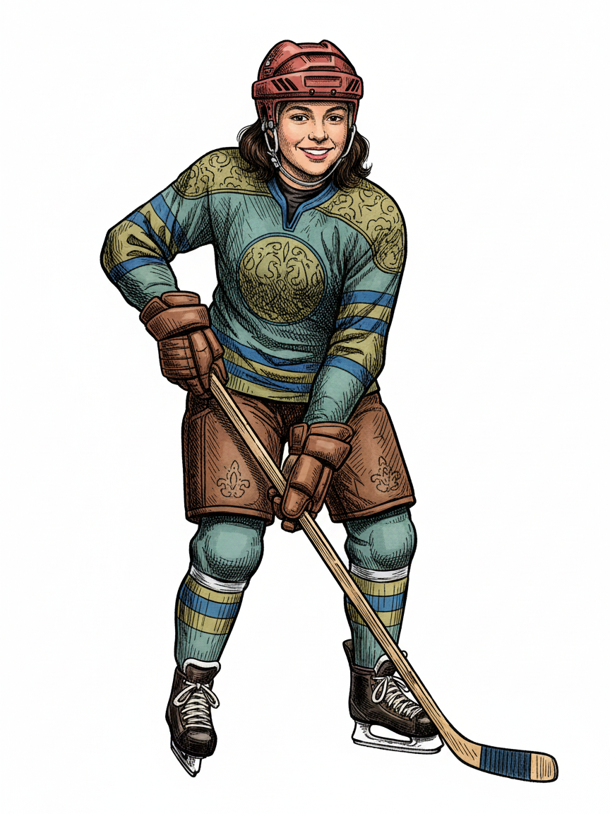 Gabriela the Goal Scorer - Victorian Illustration