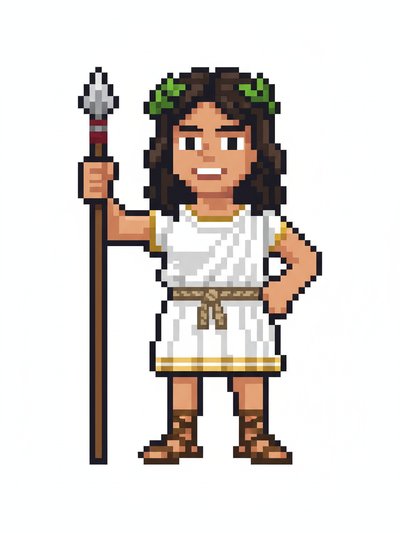 Gabriela's Greek Adventure 🌿 - Pixel Art