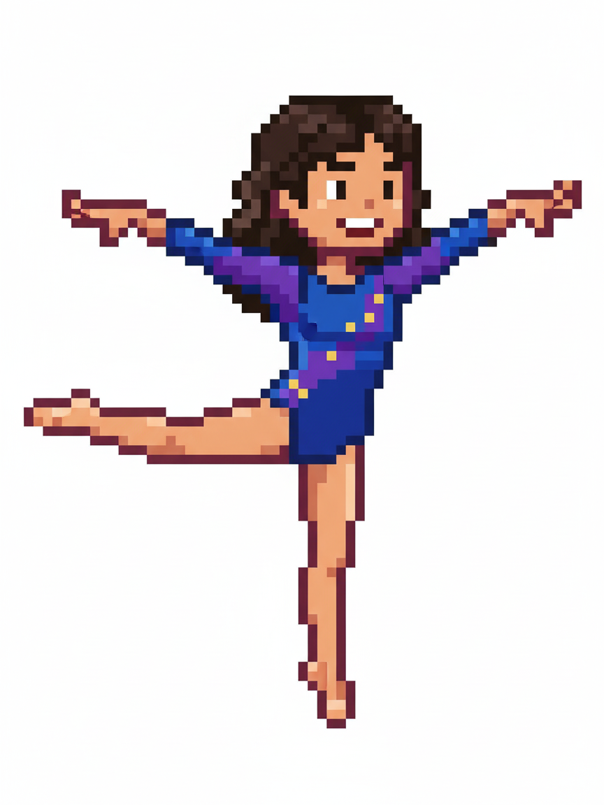 Gabriela the Graceful Gymnast - Pixel Art