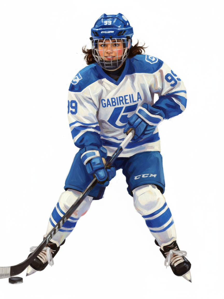 Gabriela the Goal Scorer - Impressionist Painting