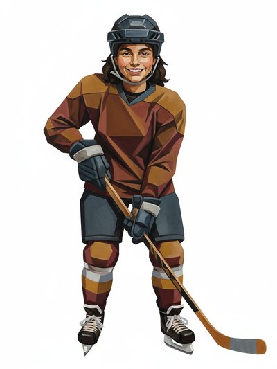 Gabriela's Ice Adventure 🏒 - Cubist Painting